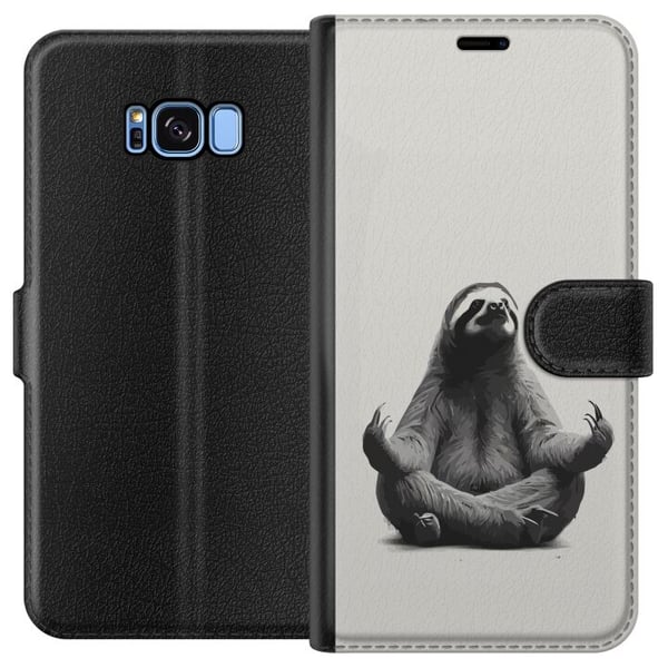 Kompatibelt Plånboksfodral till Samsung Galaxy S8 Sengångare i meditation charmig rofylld design som kombinerar humor avslappning och söt estetik i p
