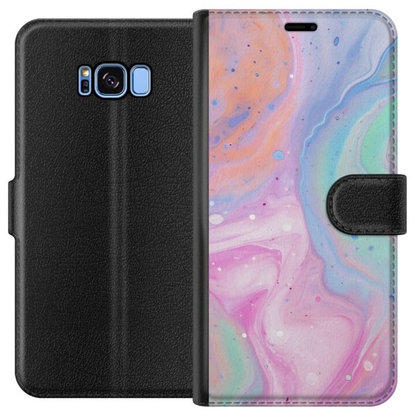 Kompatibelt Plånboksfodral till Samsung Galaxy S8 Pastellmarmor