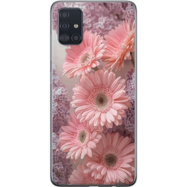 Kompatibel Mobilcover til Samsung Galaxy A51 Lyserøde blomster blomstermønsterdesign