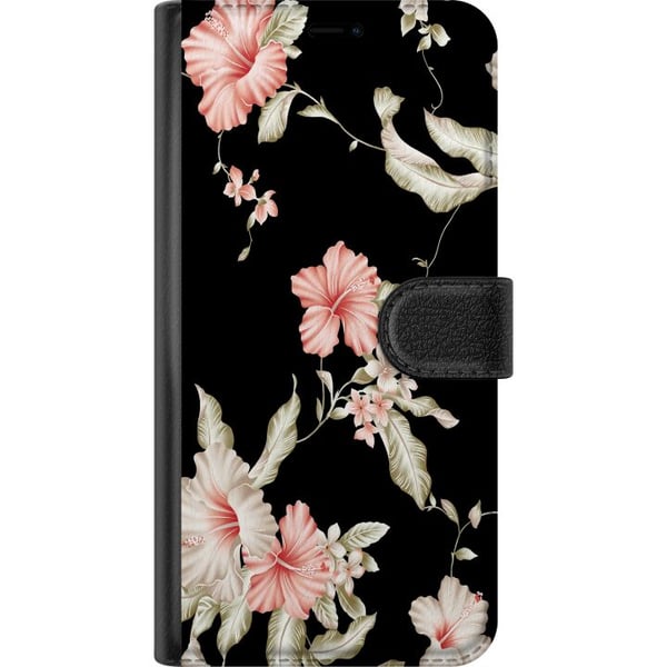 Yhteensopiva Lompakkokotelo Samsung Galaxy S9+ Kukkakuvio Musta