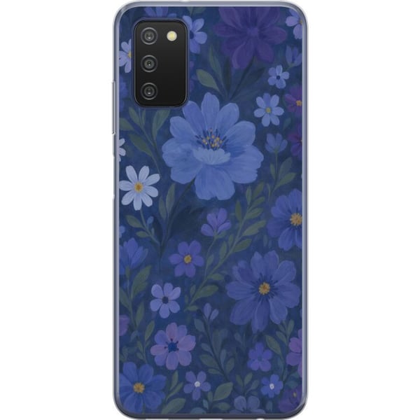 Kompatibelt Mobildeksel til Samsung Galaxy A03s Midnattsblomster i en dypblå drømmeaktig sommerkveld