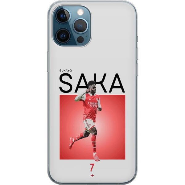 Yhteensopiva Puhelinkuori Apple iPhone 12 Pro Bukayo Saka Arsenal Englanti 16 maalisyöttöä loukkaantumisesta huolimatta jalkapallo tekninen nopea pel