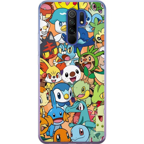 Kompatibelt Mobilskal till Xiaomi Redmi 9 Pokémon design – Pikachu collage i färgstark illustration för samlare