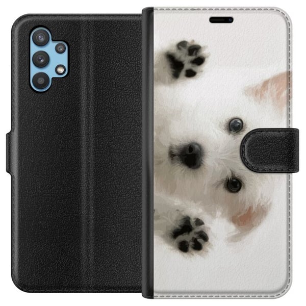 Kompatibelt Plånboksfodral till Samsung Galaxy A32 5G Hund Kompatibelt Plånboksfodral till Samsung Galaxy A32 5G Hund
