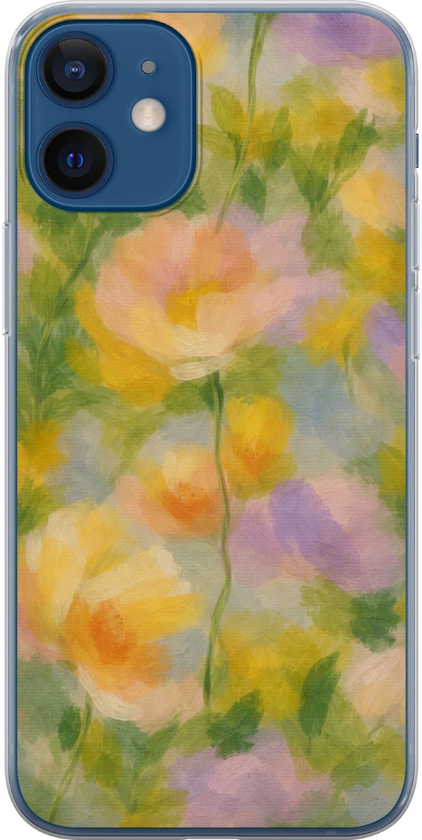 Yhteensopiva Puhelinkuori Apple iPhone 12 Auringon lämmittämät kukat käsinmaalatussa romanttisessa tyylissä