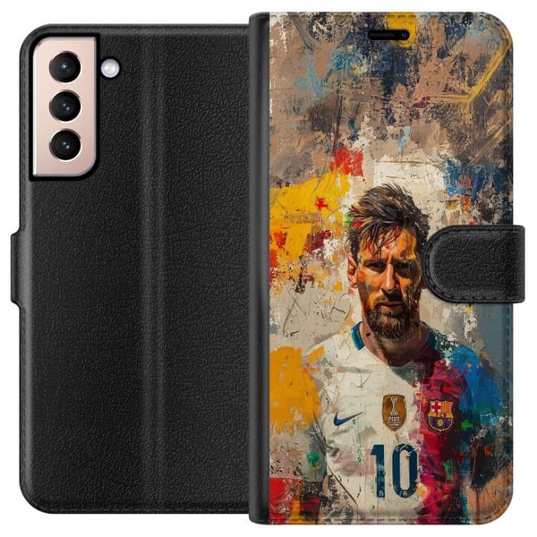 Kompatibel Tegnebogsetui til Samsung Galaxy S21 Messi Art