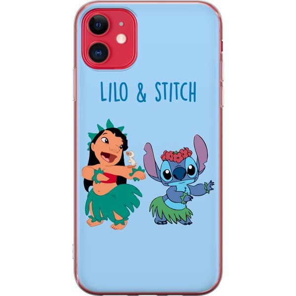 Kompatibel Mobilcover til Apple iPhone 11 Lilo og Stitch, der danser hula i en farverig tropisk illustration