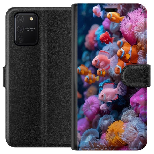 Kompatibelt Lommeboketui til Samsung Galaxy S10 Lite Fisk Korall Hav Sjø Under vann Kompatibelt Lommeboketui til Samsung Galaxy S10 Lite Fisk Korall Hav Sjø Under vann
