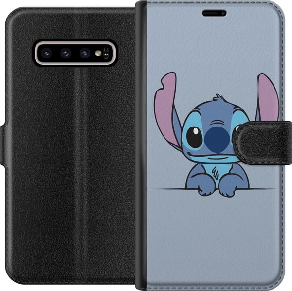 Kompatibelt Lommeboketui til Samsung Galaxy S10+ Lilo & Stitch