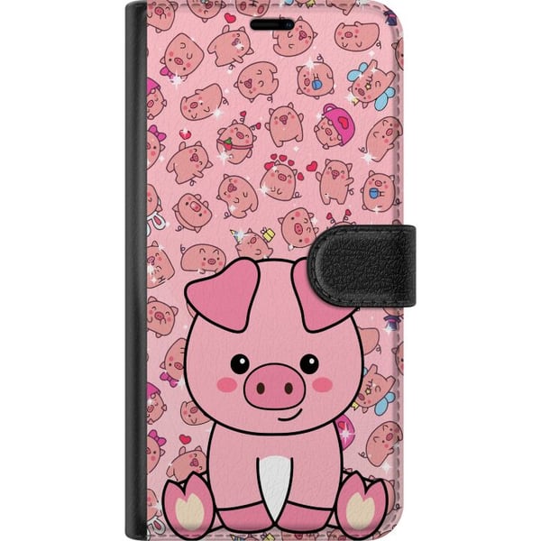 Kompatibel Tegnebogsetui til Samsung Galaxy S25+ Kawaii Gris Sød Lyserød Dyr Anime