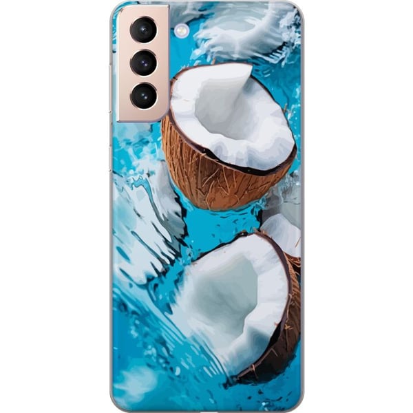 Yhteensopiva Puhelinkuori Samsung Galaxy S21 Kookos Uima-allas Kesä Ranta Paratiisi