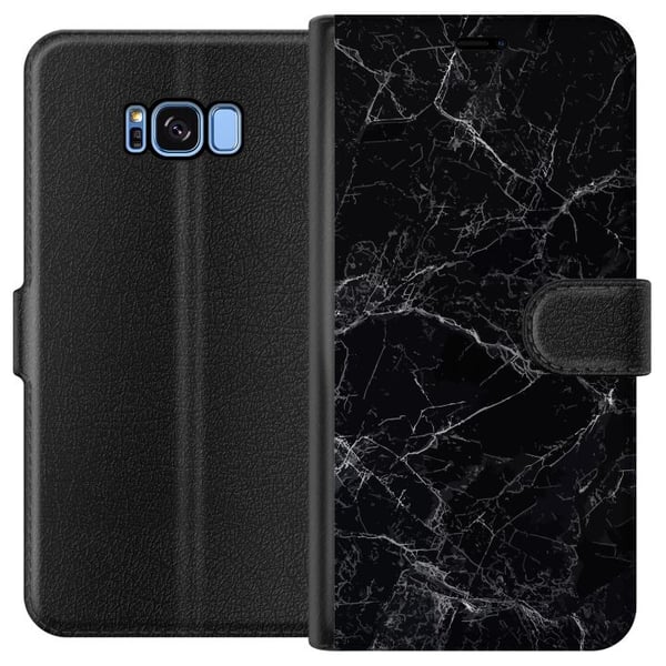 Kompatibelt Plånboksfodral till Samsung Galaxy S8 Marmor Svart Kompatibelt Plånboksfodral till Samsung Galaxy S8 Marmor Svart