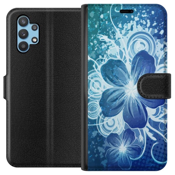 Kompatibelt Plånboksfodral till Samsung Galaxy A32 5G Blomma Kompatibelt Plånboksfodral till Samsung Galaxy A32 5G Blomma