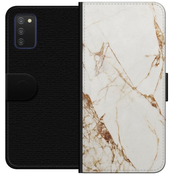 Kompatibelt Lommeboketui til Samsung Galaxy A03s Hvit marmor