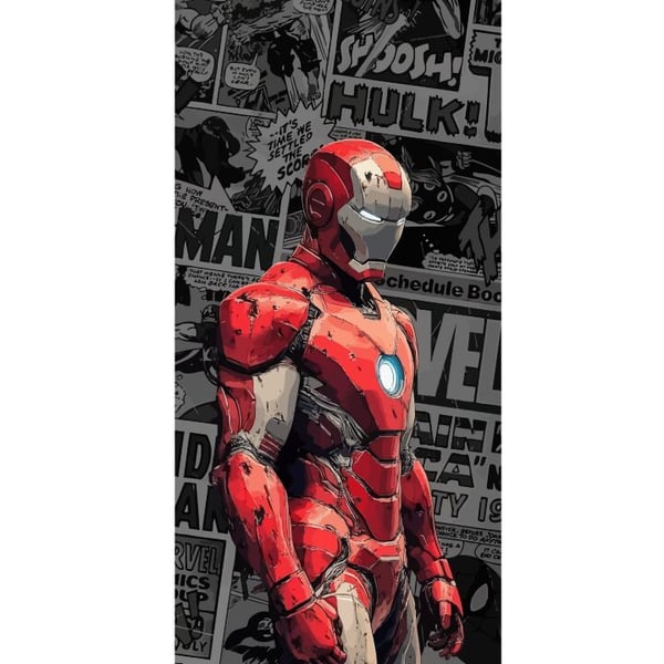 Yhteensopiva Lompakkokotelo Apple iPhone 13 Pro Iron Man -kuvitus punaisessa haarniskassa sarjakuvataustalla, vaikuttava aihe elokuvafaneille