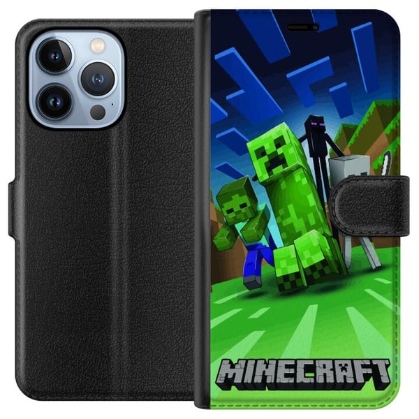 Yhteensopiva Lompakkokotelo Apple iPhone 13 Pro Minecraft Creeper mobilskal i klassisk grön pixelstil