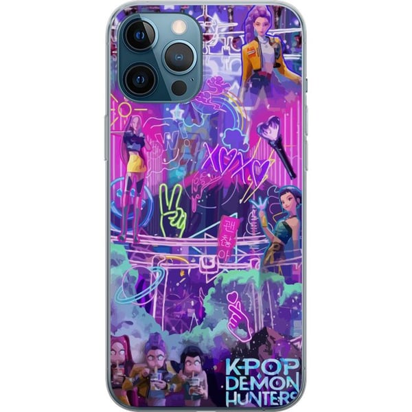 Kompatibelt Mobildeksel til Apple iPhone 12 Pro Max Kpop demonjegere neonlys by lilla glød idolestetikk stemning