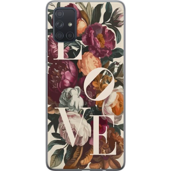 Kompatibel Mobilcover til Samsung Galaxy A71 Love blomstermotiv med pæoner i vintage stil, romantisk og varmt design til dig, der elsker klassisk skø