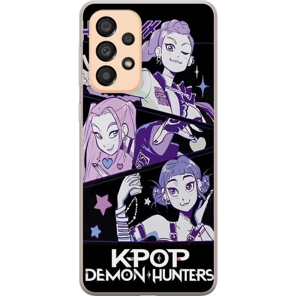 Yhteensopiva Puhelinkuori Samsung Galaxy A33 5G Kpop Demoninmetsästäjät Huntrix Trio Violetit Tähdet Retro Kosminen Idolihehku