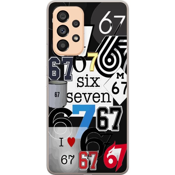 Kompatibelt Mobildeksel til Samsung Galaxy A53 5G 67 meme six seven collage – viralt internettmeme i trendy 6–7-stil med moderne grafikk og humoristi