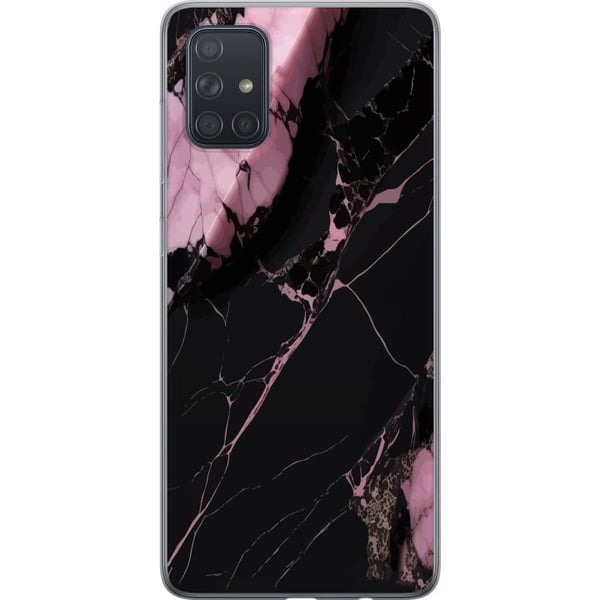Kompatibelt Mobildeksel til Samsung Galaxy A71 Svart og rosa marmormønster med sterke kontraster, skarpe sprekkelinjer og polert steinestetikk Kompatibelt Mobildeksel til Samsung Galaxy A71 Svart og rosa marmormønster med sterke kontraster, skarpe sprekkelinjer og polert steinestetikk