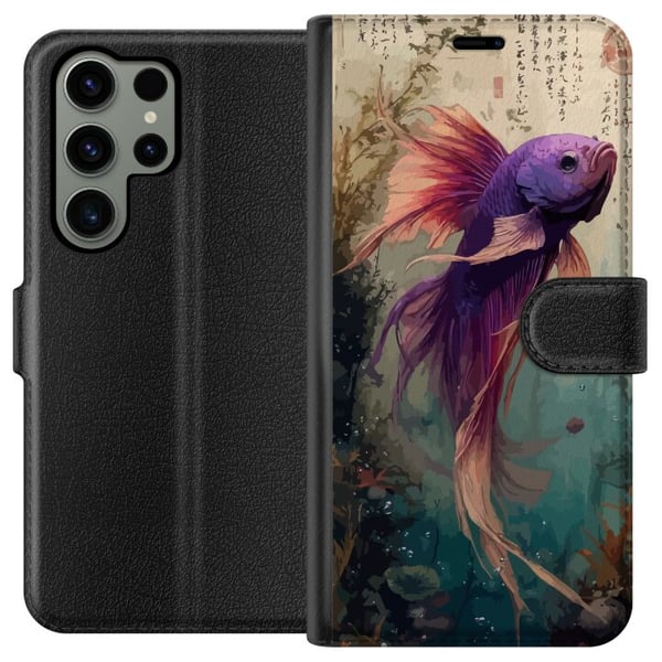 Kompatibelt Lommeboketui til Samsung Galaxy S23 Ultra Asiatisk koifisk japansk akvarium