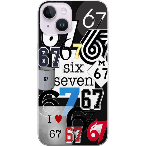 Kompatibel Mobilcover til Apple iPhone 14 Plus 67 meme six seven collage – viralt internetmeme i trendy 6–7-stil med moderne grafik og humoristisk ud