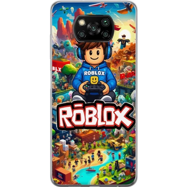 Kompatibelt Mobilskal till Xiaomi Poco X3 NFC Roblox-universum med spelkaraktärer actionfyllda äventyr och flygande fordon