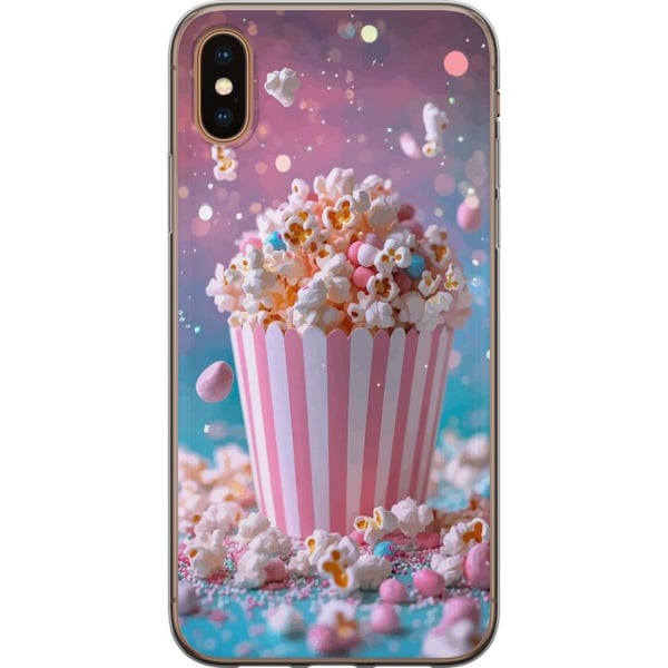 Kompatibelt Mobildeksel til Apple iPhone XS Retro popcorn design snacks økologisk samleobjekt