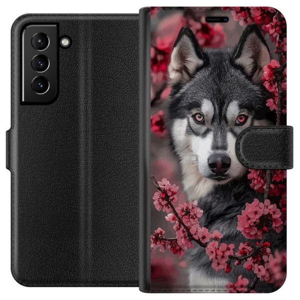Kompatibelt Lommeboketui til Samsung Galaxy S21+ 5G Ulv Røde øyne Dyr Fantasy Mørk Kompatibelt Lommeboketui til Samsung Galaxy S21+ 5G Ulv Røde øyne Dyr Fantasy Mørk