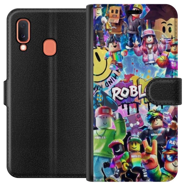 Kompatibelt Lommeboketui til Samsung Galaxy A20e Stor og fargerik Roblox-verden fylt med karakterer, bevegelse og energi, leken gaming-illustrasjon p Kompatibelt Lommeboketui til Samsung Galaxy A20e Stor og fargerik Roblox-verden fylt med karakterer, bevegelse og energi, leken gaming-illustrasjon p