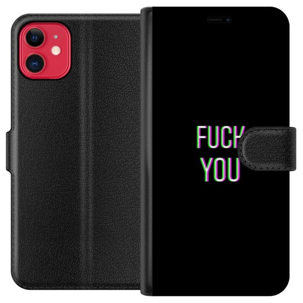 Kompatibelt Plånboksfodral till Apple iPhone 11 FUCK YOU * Kompatibelt Plånboksfodral till Apple iPhone 11 FUCK YOU *