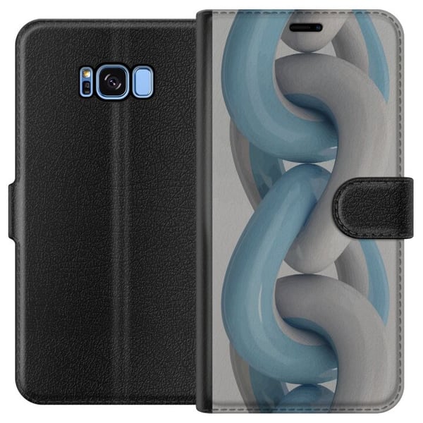 Yhteensopiva Lompakkokotelo Samsung Galaxy S8 Metallinsävyinen sininen ketjukuvio, moderni teollinen tyyli, jossa on syvyyttä ja kolmiulotteinen vaik Yhteensopiva Lompakkokotelo Samsung Galaxy S8 Metallinsävyinen sininen ketjukuvio, moderni teollinen tyyli, jossa on syvyyttä ja kolmiulotteinen vaik
