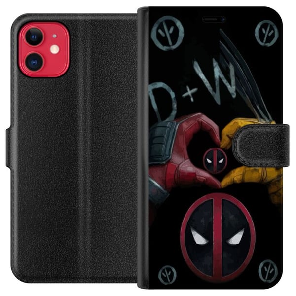 Kompatibel Tegnebogsetui til Apple iPhone 11 Deadpool & Wolverine Kærlighed Kompatibel Tegnebogsetui til Apple iPhone 11 Deadpool & Wolverine Kærlighed