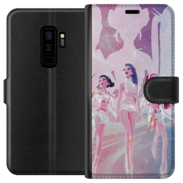 Kompatibelt Plånboksfodral till Samsung Galaxy S9+ K-Pop Demon Hunters silver idol trio – futuristisk K-pop inspirerad gruppdesign med glittrande sce