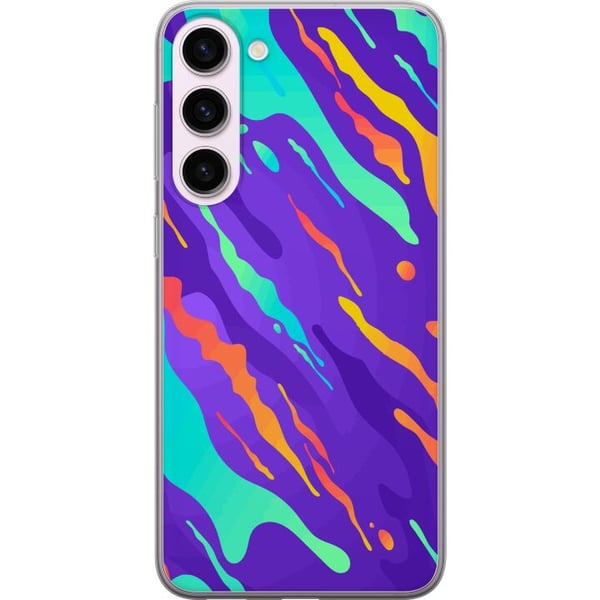 Kompatibel Mobilcover til Samsung Galaxy S23+ Farverigt abstrakt mønster med flydende former i moderne design Kompatibel Mobilcover til Samsung Galaxy S23+ Farverigt abstrakt mønster med flydende former i moderne design