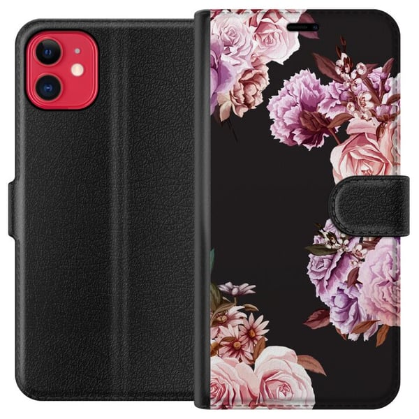 Kompatibel Tegnebogsetui til Apple iPhone 11 Blomster Kompatibel Tegnebogsetui til Apple iPhone 11 Blomster