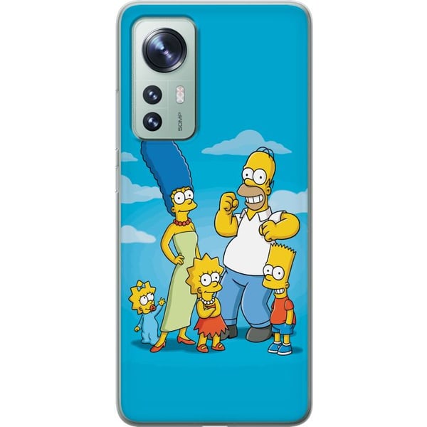 Kompatibel Mobilcover til Xiaomi 12 The Simpsons-familieportræt med Homer, Marge, Bart, Lisa og Maggie, ikonisk tegnet motiv