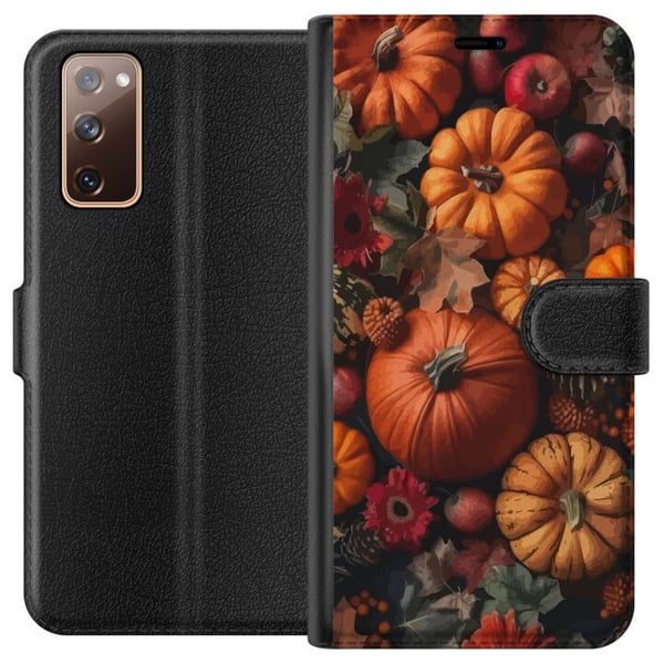 Kompatibelt Lommeboketui til Samsung Galaxy S20 FE Høstmotiv plakat gresskar halloween høst innhøsting epler rustikk dekor blomster høst sesong desig