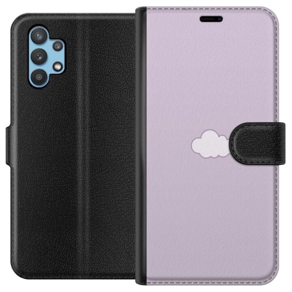 Kompatibelt Plånboksfodral till Samsung Galaxy A32 5G Lila Moln – minimalistiskt moln på lila bakgrund Kompatibelt Plånboksfodral till Samsung Galaxy A32 5G Lila Moln – minimalistiskt moln på lila bakgrund