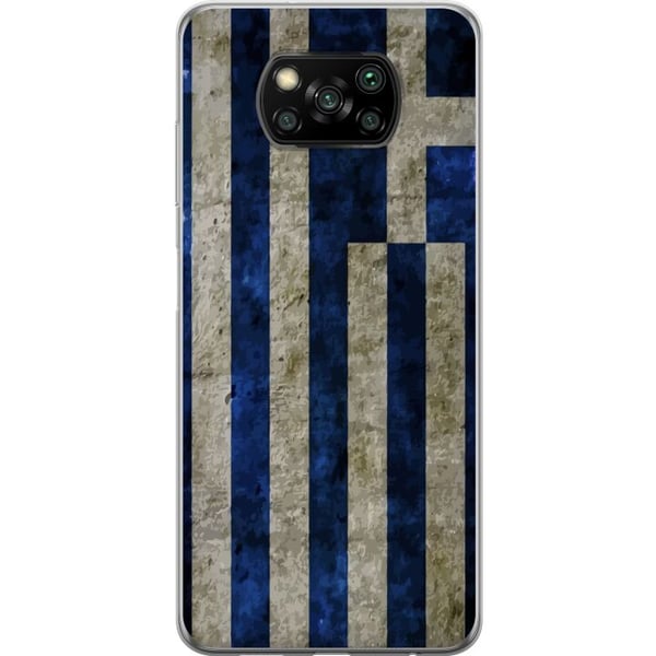Kompatibel Mobilcover til Xiaomi Poco X3 NFC Græsk flagkunst med blåt og hvidt vintagemønster til dem, der elsker Grækenland og klassisk design