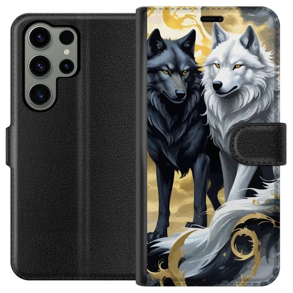 Kompatibelt Lommeboketui til Samsung Galaxy S23 Ultra Ulver i månen Kompatibelt Lommeboketui til Samsung Galaxy S23 Ultra Ulver i månen
