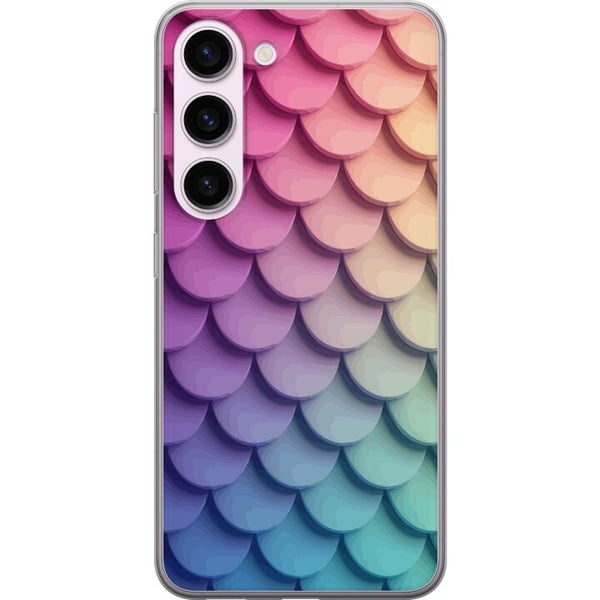 Kompatibel Mobilcover til Samsung Galaxy S23 Skællet pastelmønster med bløde overlappende former i rosa, lilla og blå toner, som skaber et harmonisk, Kompatibel Mobilcover til Samsung Galaxy S23 Skællet pastelmønster med bløde overlappende former i rosa, lilla og blå toner, som skaber et harmonisk,