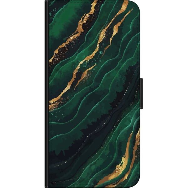 Kompatibelt Plånboksfodral till Samsung Galaxy A20s Marmor Guld Grön