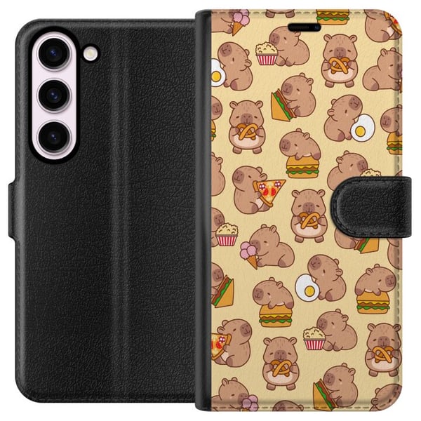 Kompatibel Tegnebogsetui til Samsung Galaxy S23 Kawaii capybara mobilcover med flere søde figurer