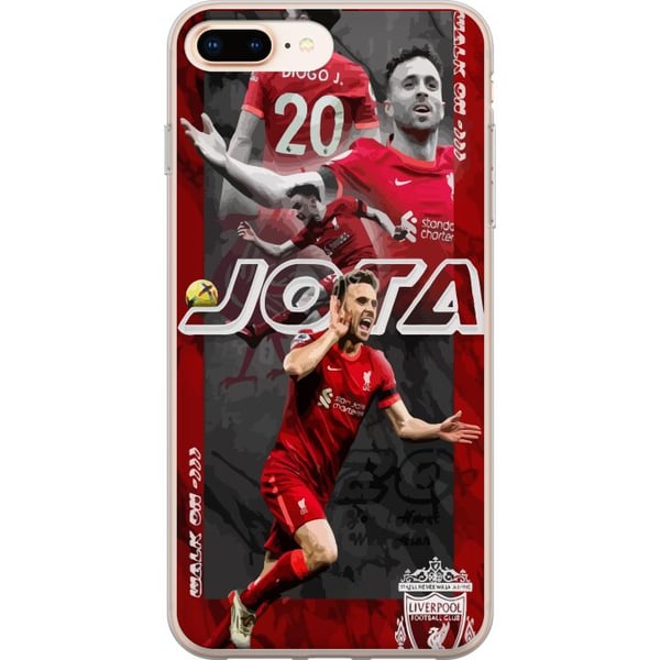 Kompatibel Mobilcover til Apple iPhone 8 Plus Liverpool FC Diogo Jota fodboldplakat Portugal angriber nr. 20 Premier League angriber Reds-fankunst