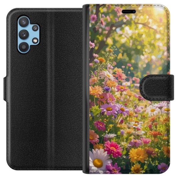 Kompatibelt Plånboksfodral till Samsung Galaxy A32 5G Blooming Garden