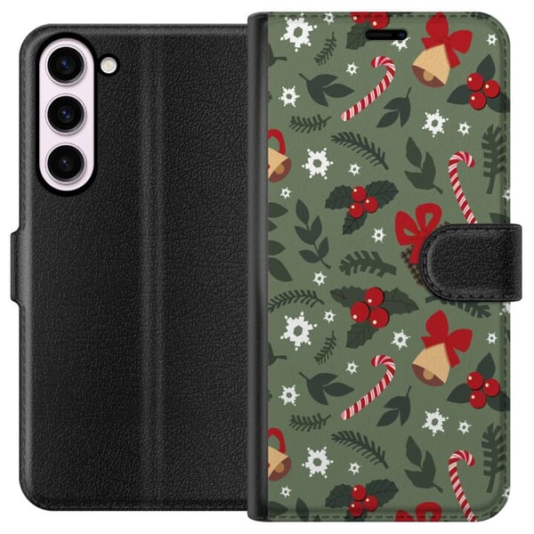 Kompatibel Tegnebogsetui til Samsung Galaxy S23+ Glædelig Jul mønster Kompatibel Tegnebogsetui til Samsung Galaxy S23+ Glædelig Jul mønster