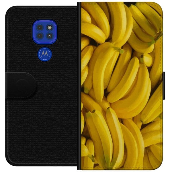 Kompatibel Tegnebogsetui til Motorola Moto G9 Play Banan mønster