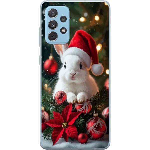 Kompatibelt Mobilskal till Samsung Galaxy A52 5G Julkanin med tomteluva söt bunny winter red ornaments festive kawaii christmas cosy lights poster Kompatibelt Mobilskal till Samsung Galaxy A52 5G Julkanin med tomteluva söt bunny winter red ornaments festive kawaii christmas cosy lights poster